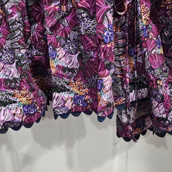 NWT Women's Kika Vargas x Target Purple Floral Peplum Top Size 3X - Picture 5 of 7